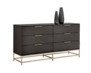 Sunpan Rebel Dresser In Gold and Charcoal Grey
