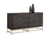 Sunpan Rebel Dresser In Gold and Charcoal Grey
