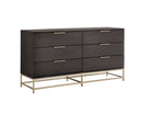 Sunpan Rebel Dresser In Gold and Charcoal Grey