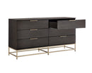 Sunpan Rebel Dresser In Gold and Charcoal Grey