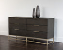 Sunpan Rebel Dresser In Gold and Charcoal Grey