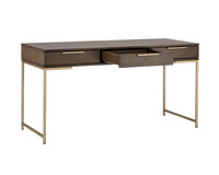 Sunpan Rebel Desk in Black with Taupe / Raw Umber / Champagne Gold - Cream