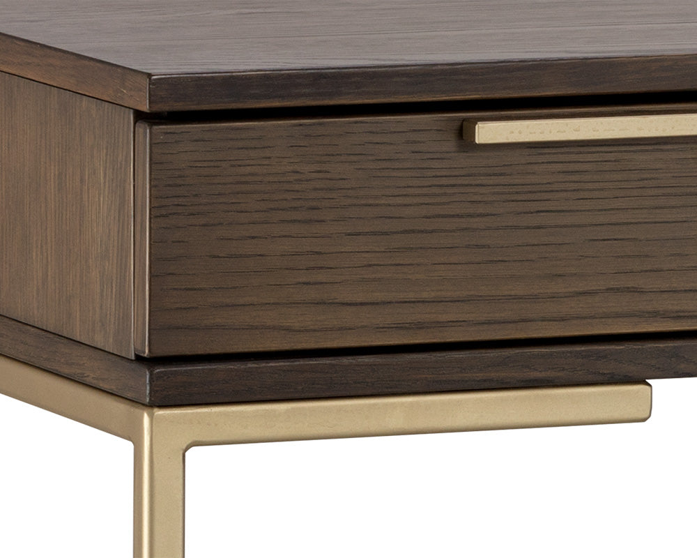 Sunpan Rebel Desk in Black with Taupe / Raw Umber / Champagne Gold - Cream