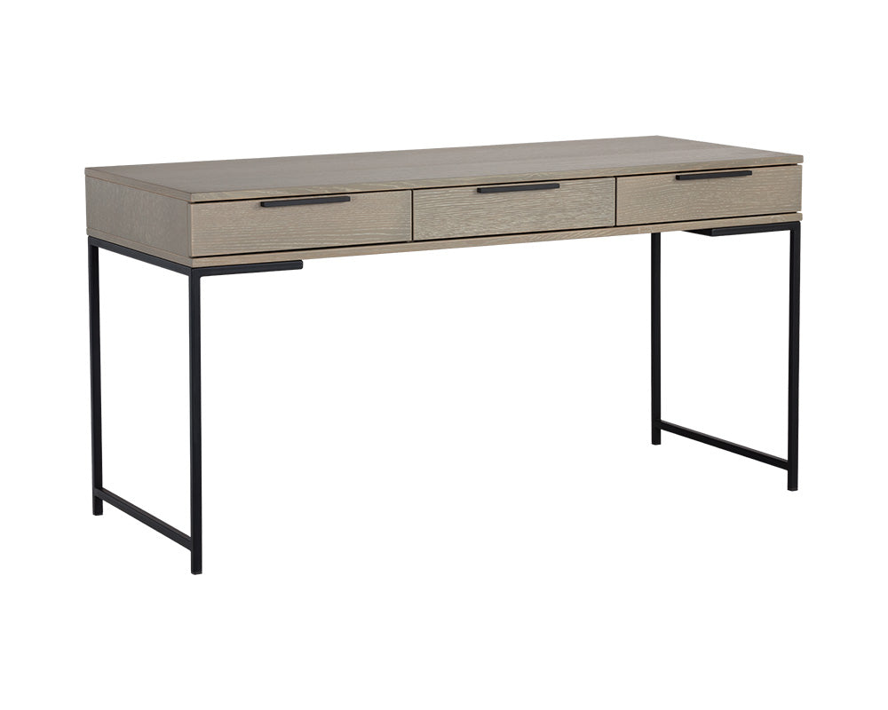 Sunpan Rebel Desk in Black with Taupe / Raw Umber / Champagne Gold - Cream