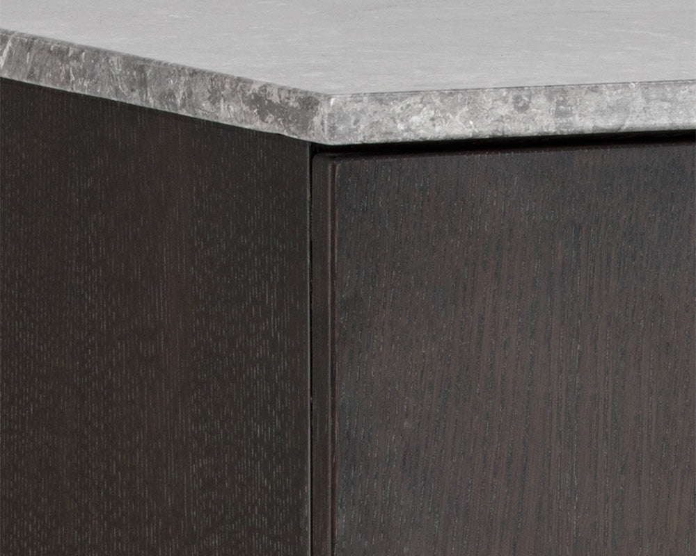 Sunpan Rebel Sideboard - Gold - Light Grey Marble / Charcoal Grey