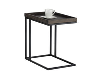 Sunpan Arden C-Shaped End Table - Black and Charcoal Grey/Gold and Raw Umber
