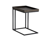 Sunpan Arden C-Shaped End Table - Black and Charcoal Grey/Gold and Raw Umber