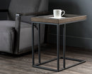 Sunpan Arden C-Shaped End Table - Black and Charcoal Grey/Gold and Raw Umber