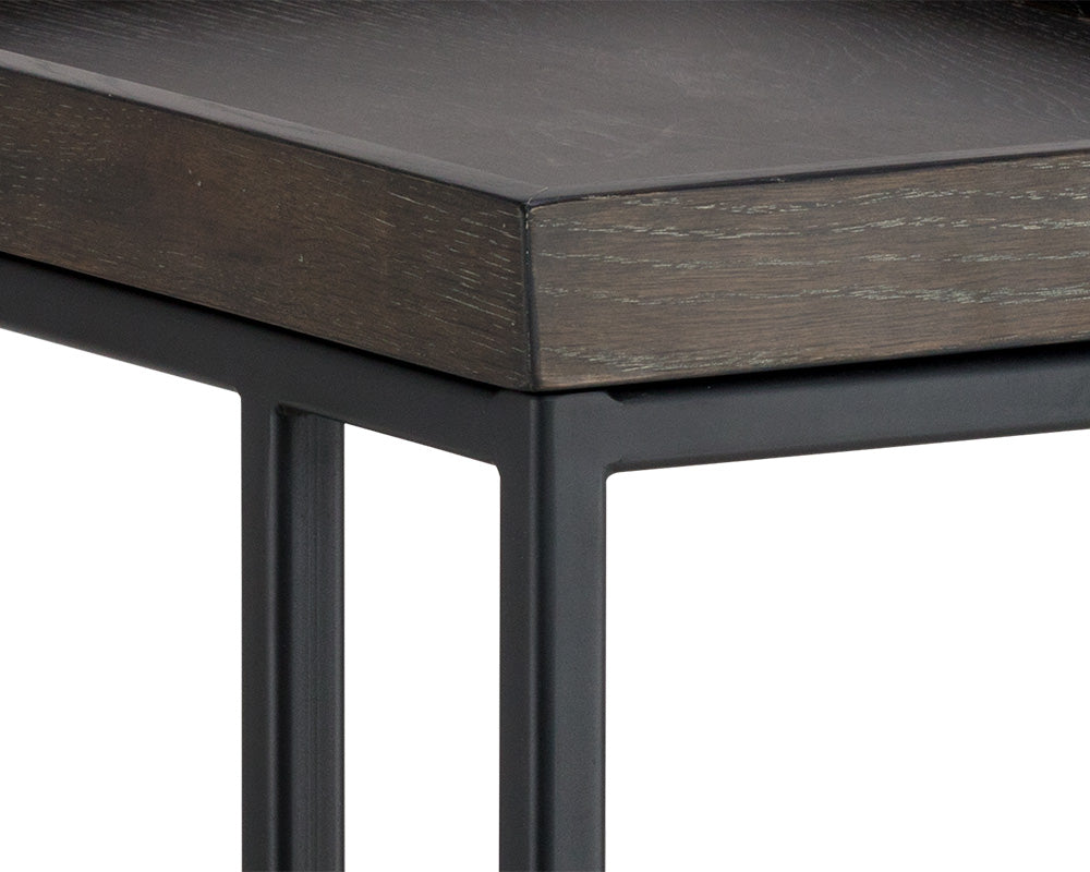 Sunpan Arden C-Shaped End Table - Black and Charcoal Grey/Gold and Raw Umber