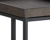 Sunpan Arden C-Shaped End Table - Black and Charcoal Grey/Gold and Raw Umber