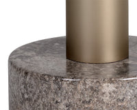 Sunpan Monaco End Table - Black - Light Grey Marble and Raw Umber/Charcoal Grey
