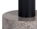 Sunpan Monaco End Table - Black - Light Grey Marble and Raw Umber/Charcoal Grey