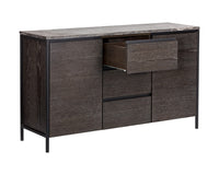 Sunpan Stamos Sideboard - Black - Light Grey Marble / Charcoal Grey