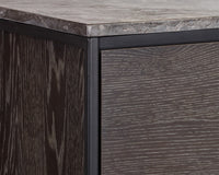 Sunpan Stamos Sideboard - Black - Light Grey Marble / Charcoal Grey