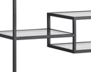 Sunpan Stamos Bookcase In Black And Charcoal Grey/Raw Umber