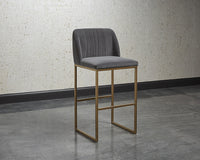 Sunpan Nevin Barstool - Polo Club Muslin/Sapphire Blue/Shadow Grey