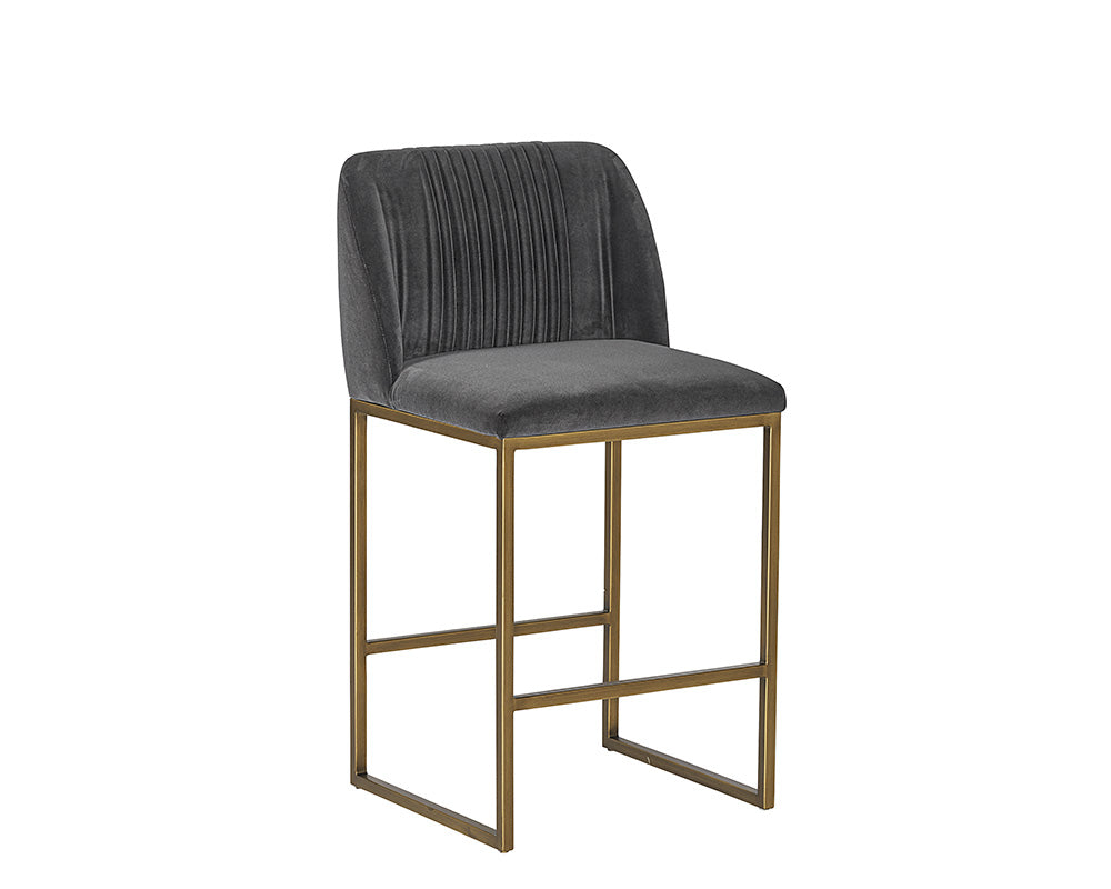 Sunpan Nevin Counter Stool - Polo Club Muslin/Sapphire Blue/Shadow Grey