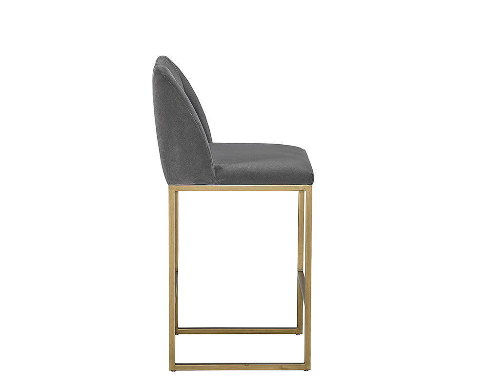 Sunpan Nevin Counter Stool - Polo Club Muslin/Sapphire Blue/Shadow Grey