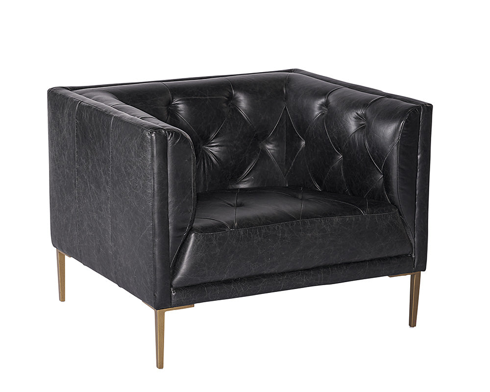 Sunpan Westin Armchair - Vintage Black Night/Caramel/Peacock/Steel Grey/Vanilla Leather