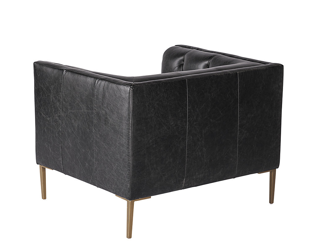 Sunpan Westin Armchair - Vintage Black Night/Caramel/Peacock/Steel Grey/Vanilla Leather