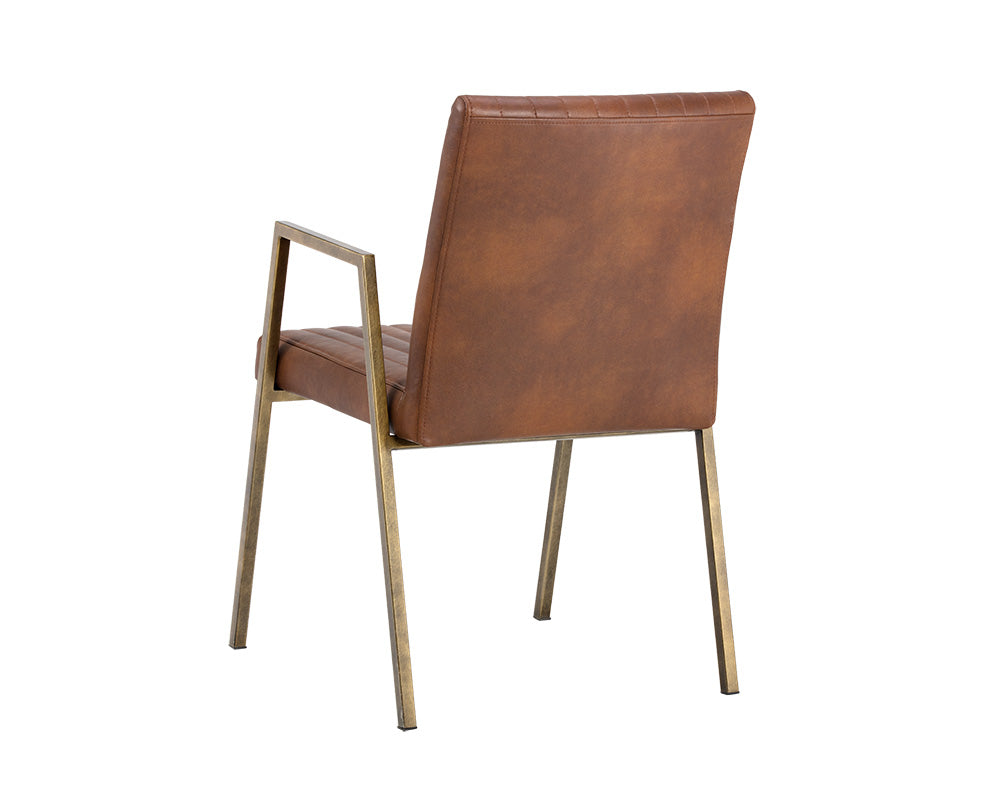 Sunpan Homer Dining Armchair - Bravo Admiral/Ash/Cognac