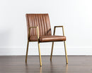 Sunpan Homer Dining Armchair - Bravo Admiral/Ash/Cognac