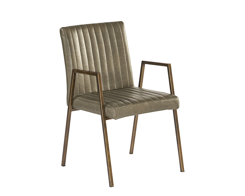 Sunpan Homer Dining Armchair - Bravo Admiral/Ash/Cognac