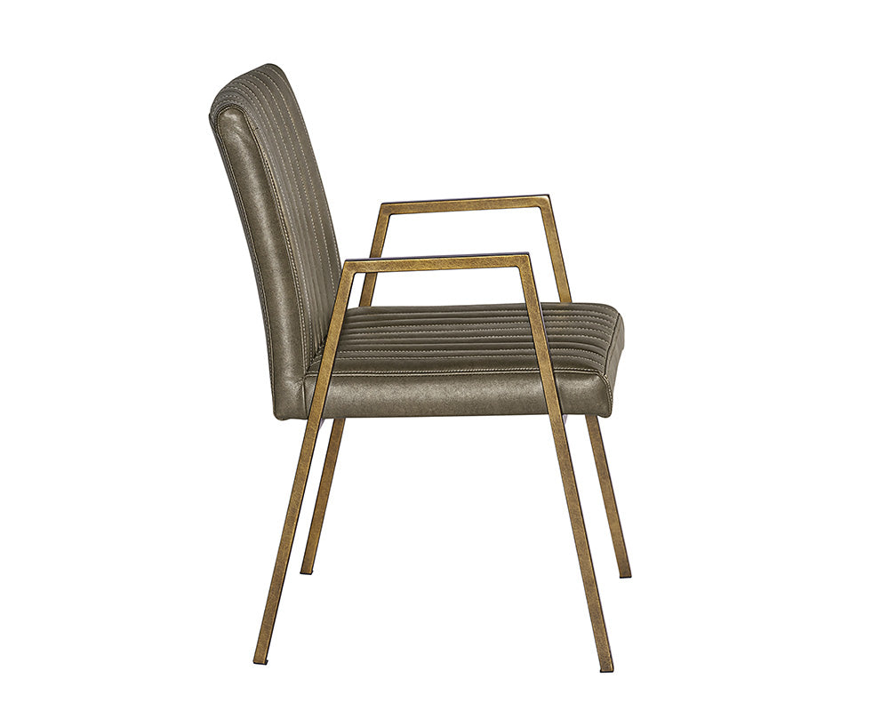 Sunpan Homer Dining Armchair - Bravo Admiral/Ash/Cognac