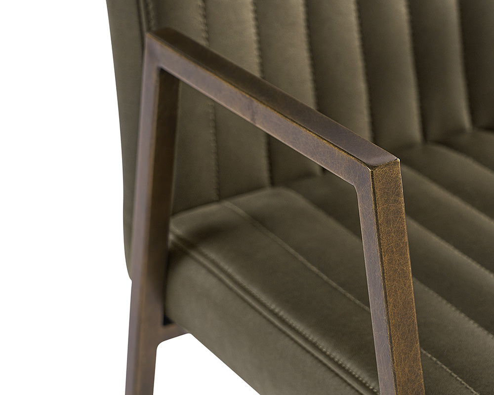 Sunpan Homer Dining Armchair - Bravo Admiral/Ash/Cognac