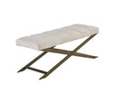 Sunpan Kammi Bench - Bravo Cream / Bravo Metal / Polo Club Kohl Grey / Polo Club Muslin