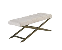 Sunpan Kammi Bench - Bravo Cream / Bravo Metal / Polo Club Kohl Grey / Polo Club Muslin