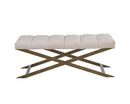 Sunpan Kammi Bench - Bravo Cream / Bravo Metal / Polo Club Kohl Grey / Polo Club Muslin