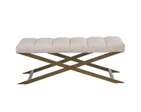 Sunpan Kammi Bench - Bravo Cream / Bravo Metal / Polo Club Kohl Grey / Polo Club Muslin