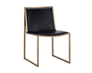 Sunpan Blair Dining Chair - Antique Brass and Cantina Black / Castillo Cream - Set of Two