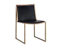 Sunpan Blair Dining Chair - Antique Brass and Cantina Black / Castillo Cream - Set of Two