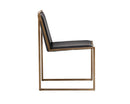 Sunpan Blair Dining Chair - Antique Brass and Cantina Black / Castillo Cream - Set of Two