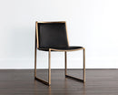 Sunpan Blair Dining Chair - Antique Brass and Cantina Black / Castillo Cream - Set of Two