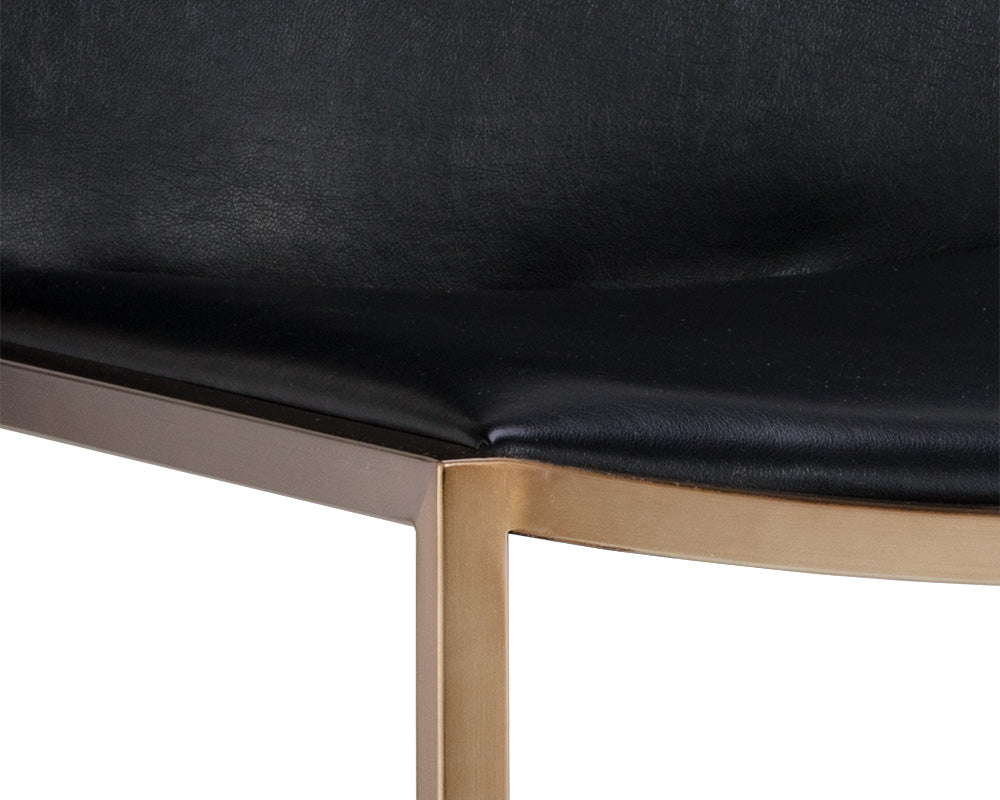 Sunpan Blair Dining Chair - Antique Brass and Cantina Black / Castillo Cream - Set of Two