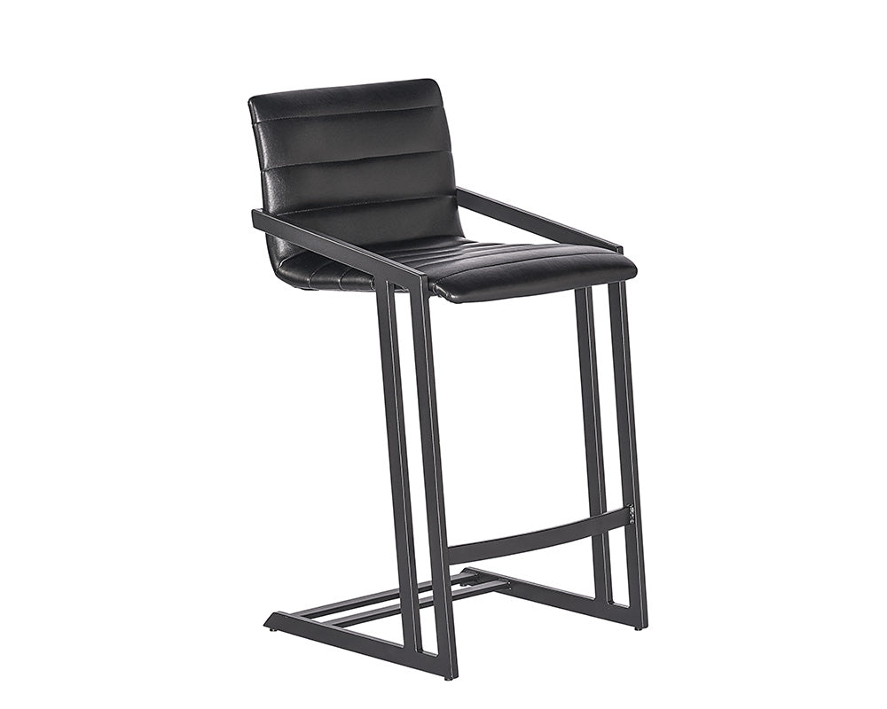 Sunpan Webber Counter Stool in Cantina Black/Saddle - Set of 2