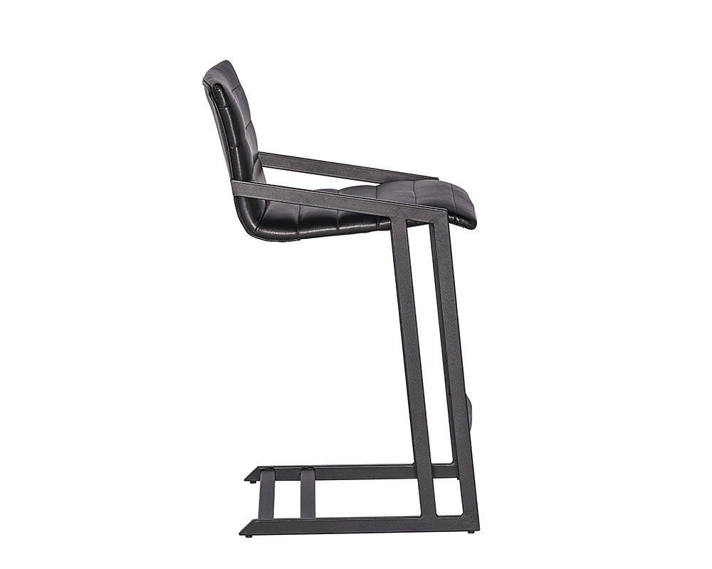 Sunpan Webber Counter Stool in Cantina Black/Saddle - Set of 2