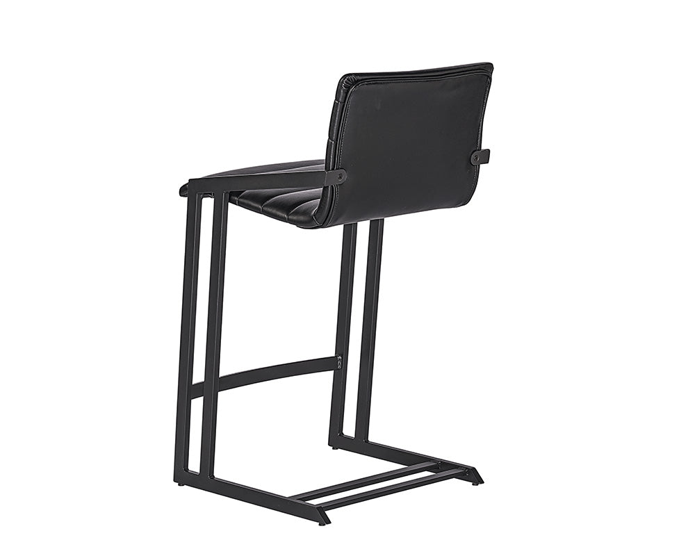 Sunpan Webber Counter Stool in Cantina Black/Saddle - Set of 2