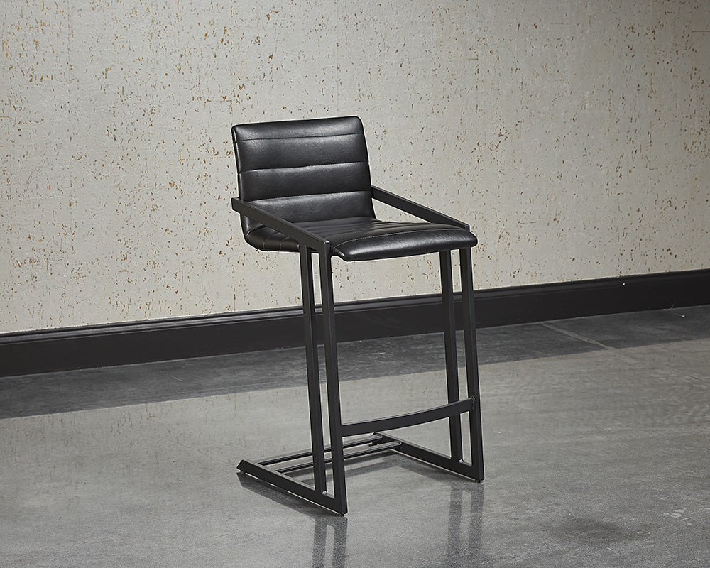Sunpan Webber Counter Stool in Cantina Black/Saddle - Set of 2