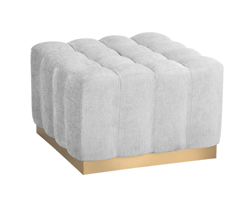 Sunpan Amira Ottoman - Polo Club Kohl Grey/Stone