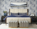 Sunpan Amira Ottoman - Polo Club Kohl Grey/Stone