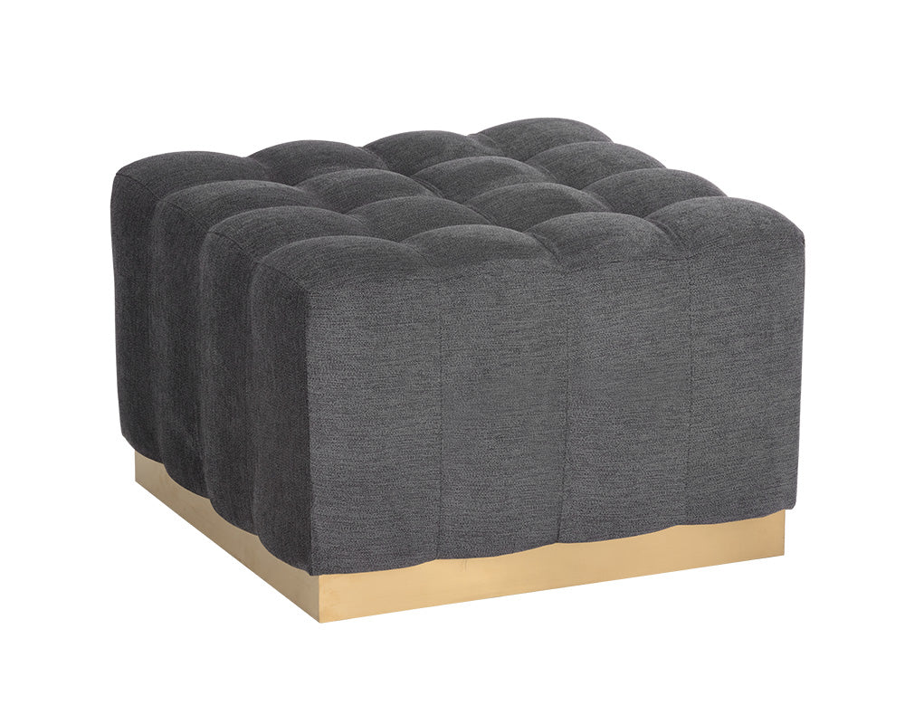 Sunpan Amira Ottoman - Polo Club Kohl Grey/Stone