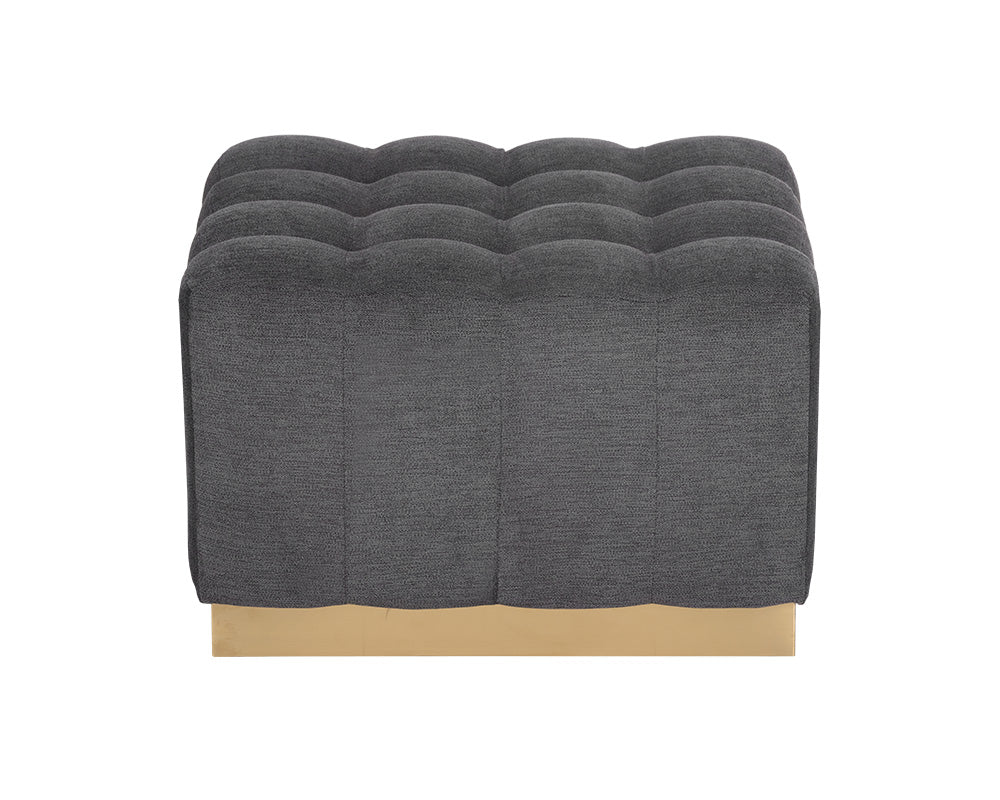 Sunpan Amira Ottoman - Polo Club Kohl Grey/Stone