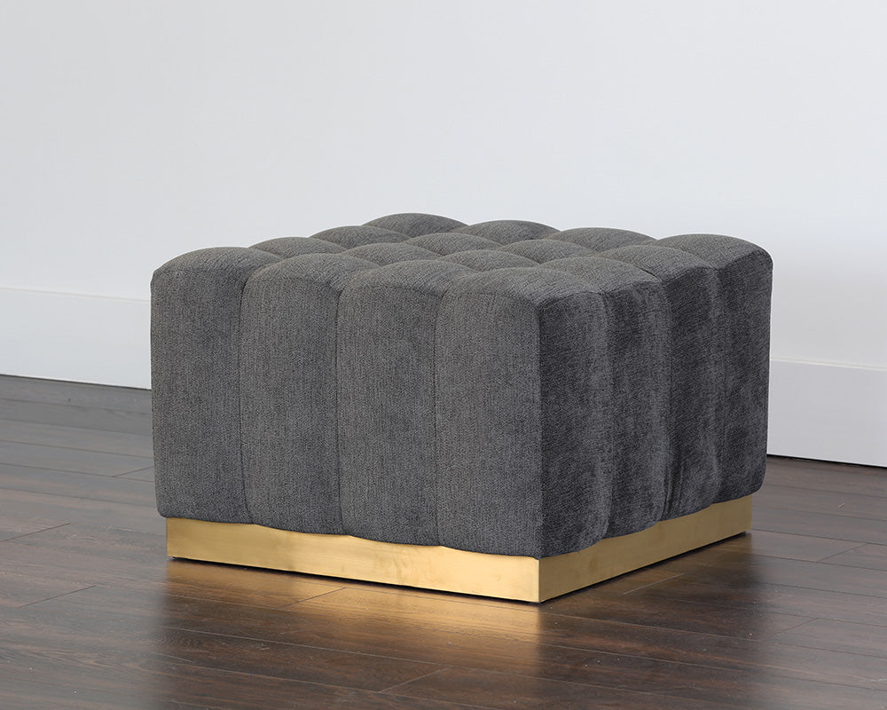 Sunpan Amira Ottoman - Polo Club Kohl Grey/Stone