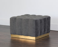 Sunpan Amira Ottoman - Polo Club Kohl Grey/Stone