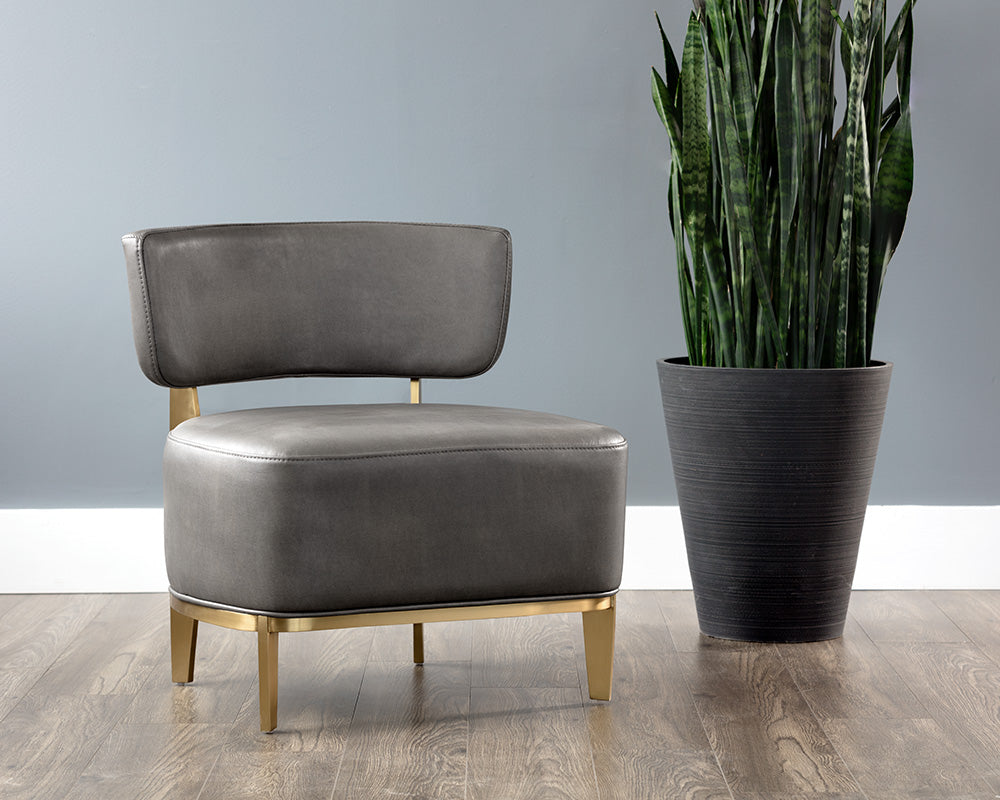 Sunpan Melville Lounge Chair - Bravo Ash/Bravo Cream/Polo Club Kohl Grey/Polo Club Stone