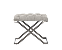 Sunpan Coral Ottoman - Gold and Abbington Black/Polo Club Kohl Grey or Gunmetal and Antonio Porcelain/Polo Club Stone